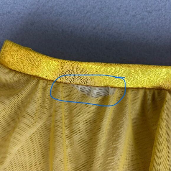 Mara Dancewear Small Yellow Gold Mesh Skirt & Crop Top Set Ballet Costume - Picture 7 of 8
